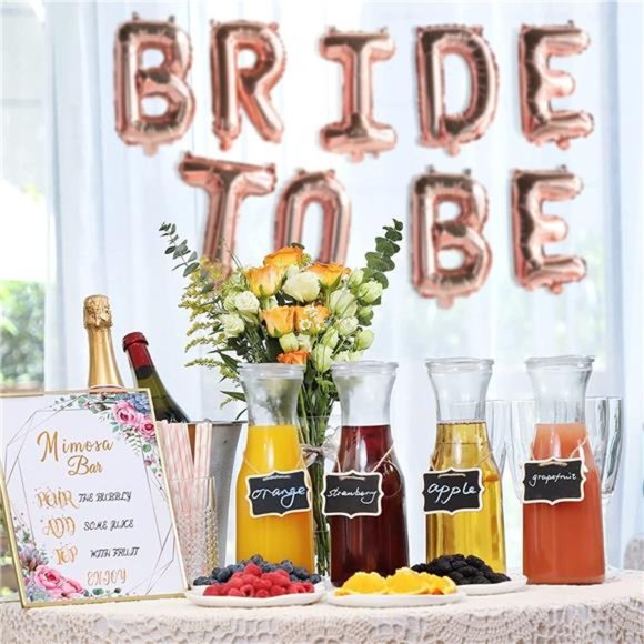 Set of 4 Glass Carafe with Lid, 1 Liter Beverage Serveware Carafe, Clear Glass - Picture 6 of 6